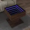 vidaXL Table basse avec LED chêne marron 50x50x45 cm bois d'ingénierie