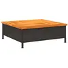 vidaXL Table de jardin noir 70x70x25 cm résine tressée et bois acacia