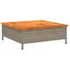 vidaXL Table de jardin gris 70x70x25 cm résine tressée et bois acacia