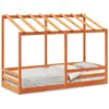vidaXL Lit pour enfants et toit cire marron 90x190 cm bois massif pin