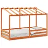 vidaXL Lit pour enfants et toit cire marron 80x200 cm bois massif pin