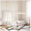 vidaXL Lit pour enfants avec toit blanc 90x200 cm bois massif de pin