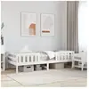 vidaXL Cadre de lit Blanc 90x190 cm Bois de pin massif