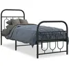 VIDAXL Cadre de lit métal sans matelas avec pied de lit noir 75x190 cm 377125