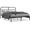 vidaXL Cadre de lit métal avec tête de lit noir 135x190 cm