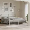 vidaXL Cadre de lit métal avec tête de lit/pied de lit blanc 183x203cm