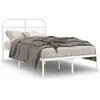 vidaXL Cadre de lit métal avec tête de lit blanc 120x190 cm