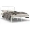 vidaXL Cadre de lit métal avec tête de lit blanc 140x190 cm