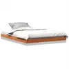 vidaXL Cadre de lit cire marron 135x190 cm bois de pin massif