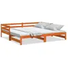 vidaXL Lit de jour avec lit gigogne cire marron 90x190 cm pin massif