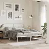 vidaXL Cadre de lit métal avec tête de lit blanc 135x190 cm