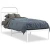 Vidaxl cadre de lit métal sans matelas avec tête de lit blanc 75x190cm