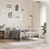 vidaXL Cadre de lit métal avec tête de lit/pied de lit blanc 120x200cm