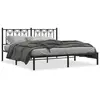 vidaXL Cadre de lit métal avec tête de lit noir 183x213 cm