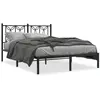 vidaXL Cadre de lit métal avec tête de lit noir 140x190 cm