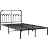 vidaXL Cadre de lit métal avec tête de lit noir 120x190 cm