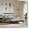 vidaXL Cadre de lit métal avec tête de lit noir 140x190 cm