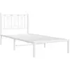 vidaXL Cadre de lit métal avec tête de lit blanc 90x200 cm