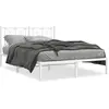 vidaXL Cadre de lit métal avec tête de lit blanc 135x190 cm