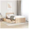 vidaXL Cadre de lit avec tiroirs 90x190 cm bois de pin massif