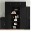 vidaXL Buffet haut noir 70x41x185 cm bois d'ingénierie