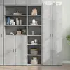 vidaXL Buffet haut gris béton 45x41x185 cm bois d'ingénierie
