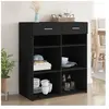 vidaXL Buffet noir 80x42,5x93 cm bois d'ingénierie
