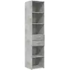 vidaXL Buffet haut gris béton 40x42,5x185 cm bois d'ingénierie