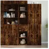 vidaXL Buffet haut chêne fumé 40x42,5x185 cm bois d'ingénierie