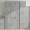 vidaXL Buffet haut gris béton 70x42,5x185 cm bois d'ingénierie
