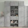 vidaXL Buffet haut gris béton 70x42,5x185 cm bois d'ingénierie