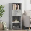 vidaXL Buffet haut gris béton 50x42,5x124 cm bois d'ingénierie
