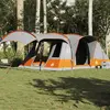vidaXL Tente de camping tunnel 5 personnes gris et orange imperméable