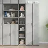 vidaXL Buffet haut gris béton 30x41x185 cm bois d'ingénierie