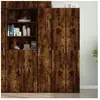 vidaXL Buffet haut chêne fumé 30x42,5x185 cm bois d'ingénierie