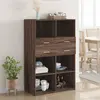 vidaXL Buffet haut chêne marron 80x42,5x124 cm bois d'ingénierie