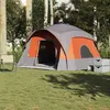 vidaXL Tente de cabine familiale 6 personnes gris orange imperméable