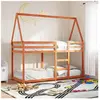 vidaXL Lit superposé avec toit cire marron 90x190cm bois massif de pin