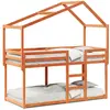 vidaXL Lit superposé avec toit cire marron 90x200cm bois de pin massif