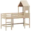 vidaXL Lit superposé et échelle et toit 90x190 cm bois de pin massif