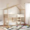 vidaXL Lit superposé avec toit 80x200 cm bois de pin massif