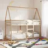 vidaXL Lit superposé avec toit 80x200 cm bois de pin massif
