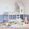 vidaXL Lit superposé avec toit blanc 80x200 cm bois massif de pin