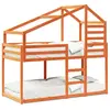vidaXL Lit superposé avec toit cire marron 90x190cm bois massif de pin