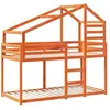 vidaXL Lit superposé avec toit cire marron 90x200cm bois de pin massif