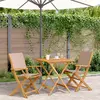 vidaXL Ensemble de bistro 3 pcs taupe tissu et bois massif