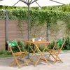 vidaXL Ensemble de bistro 3 pcs motif de feuilles tissu et bois massif