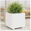 vidaXL Jardinière blanc 50x50x49,5 cm bois de pin massif