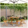 vidaXL Ensemble à manger de jardin 5 pcs résine tressée et bois massif