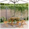 vidaXL Ensemble à manger de jardin 5 pcs résine tressée et bois massif